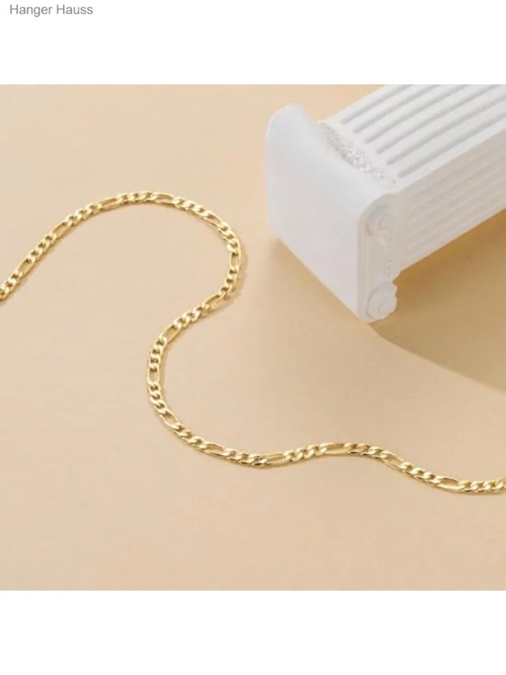 14K Gold Plated Figaro Chain Necklace Lobster Clasp 20in